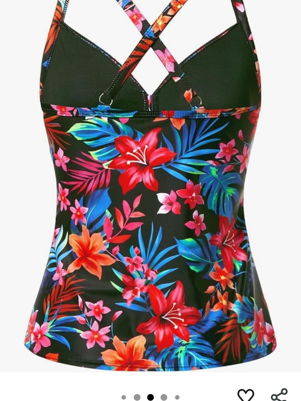 Swim Tankini Top Floral Twist Front Multicolored - Picture 8 of 10